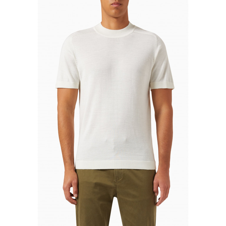 Selected Homme - T-shirt in Merino Wool Blend Knit Neutral