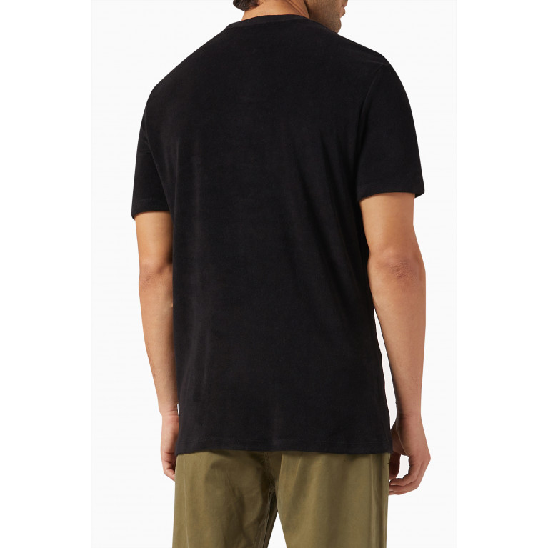 Selected Homme - Textured T-shirt in Cotton Terry Black