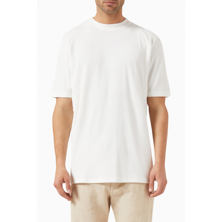 Selected Homme - Textured T-shirt in Cotton Terry White