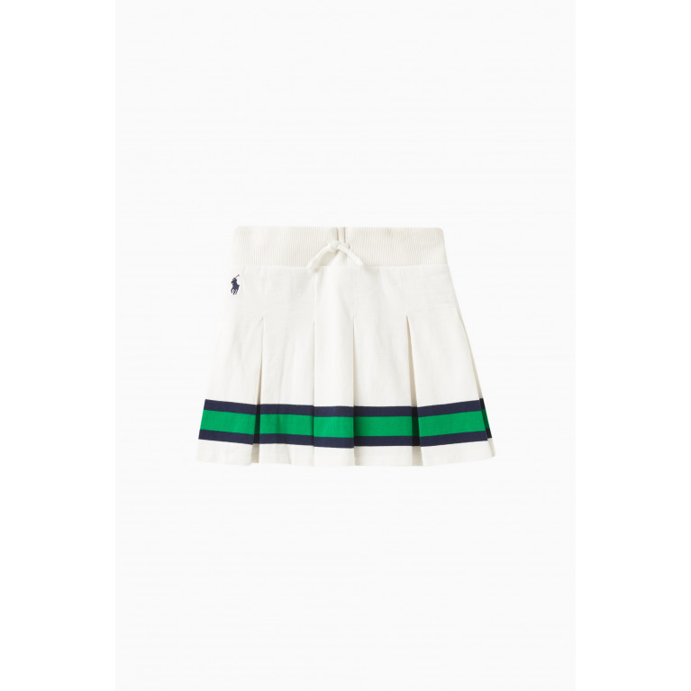 Polo Ralph Lauren - Striped Pleated Tennis Skirt in Cotton