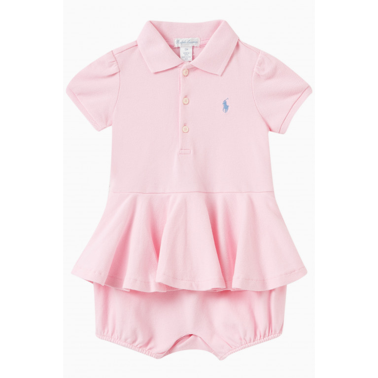 Polo Ralph Lauren - Embroidered Logo Romper in Cotton