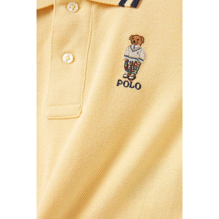 Polo Ralph Lauren - Striped Polo Bear Romper in Cotton