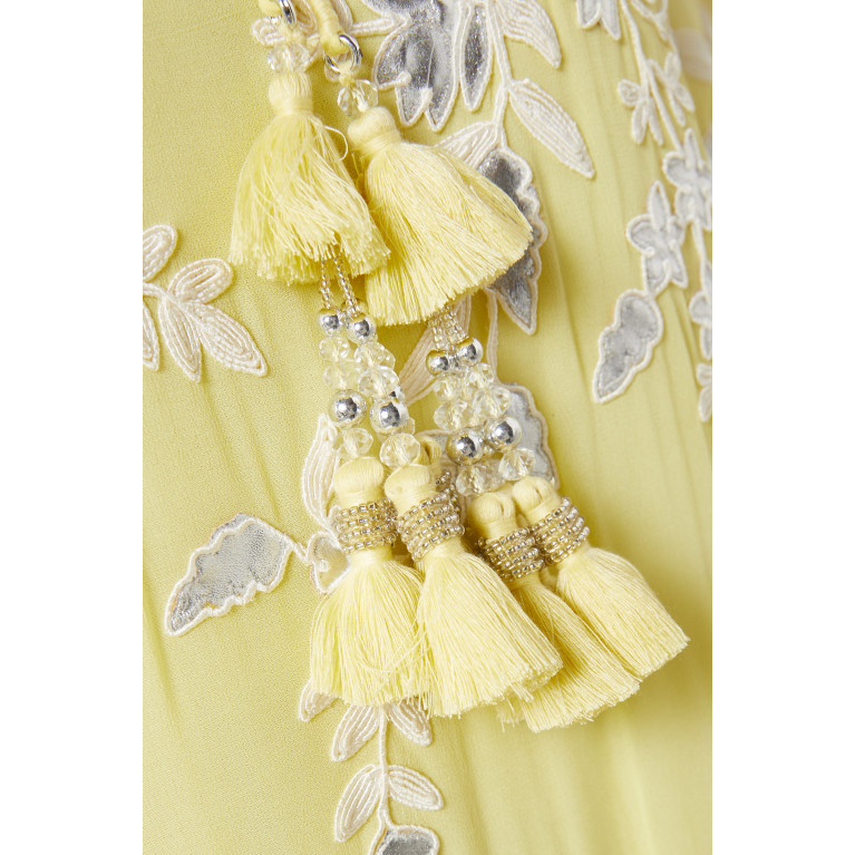 Vione - Blossom Kaftan in Silk Georgette Yellow