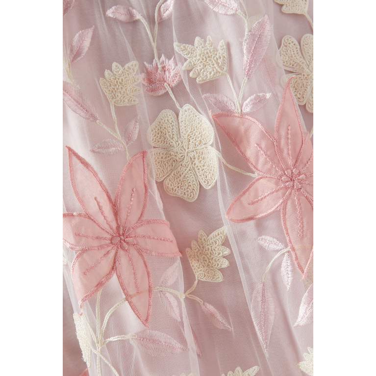Vione - Floriate Kaftan in Silk Georgette Pink