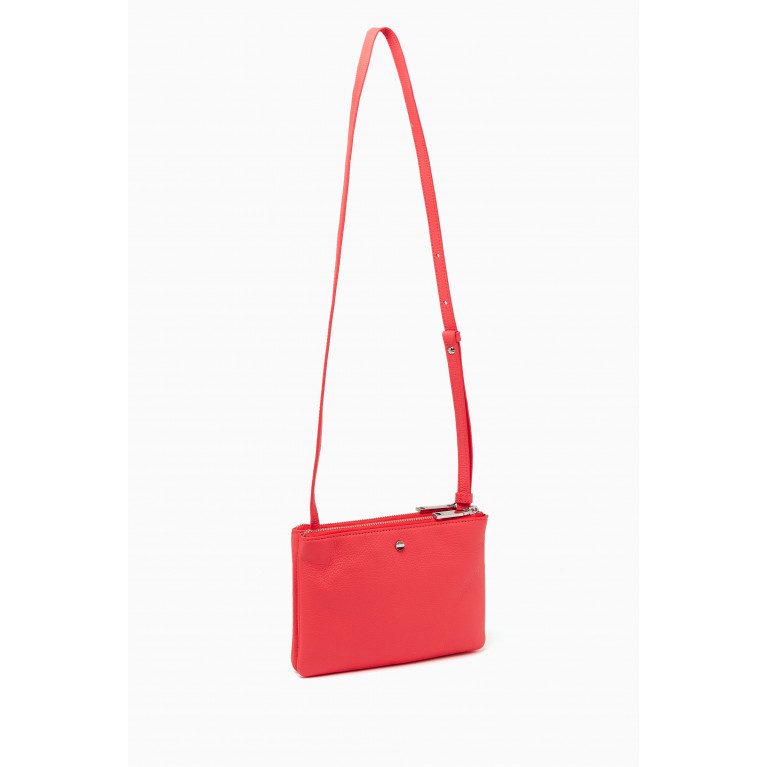 Boss - Ivy Logo Lettering Crossbody Bag in Grained Leather