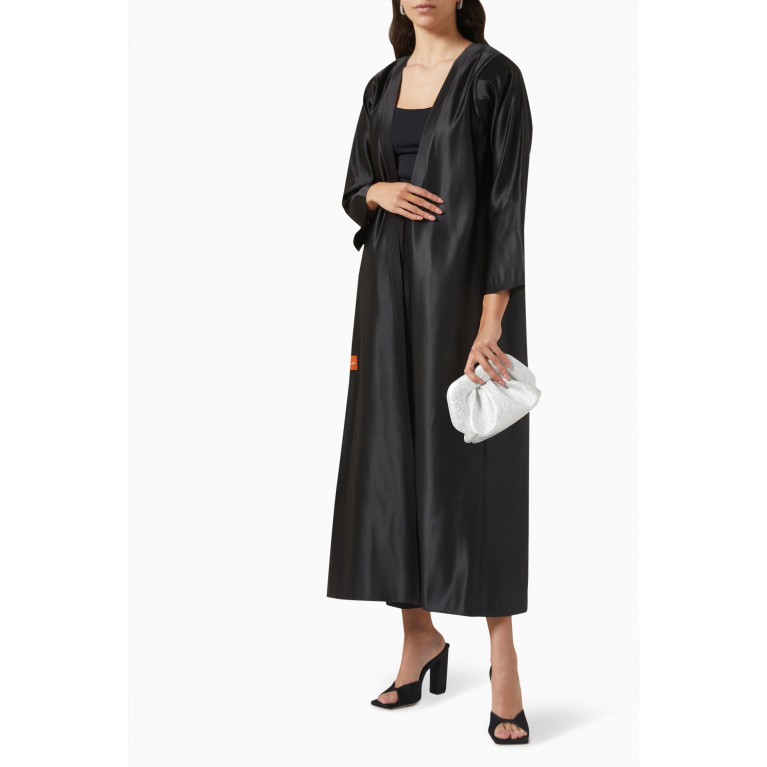 Selcouth - Slit Sleeve Abaya in Satin Black
