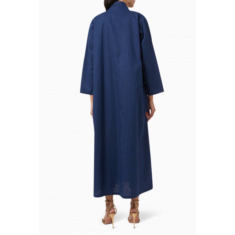Selcouth - Abaya in Linen Blue