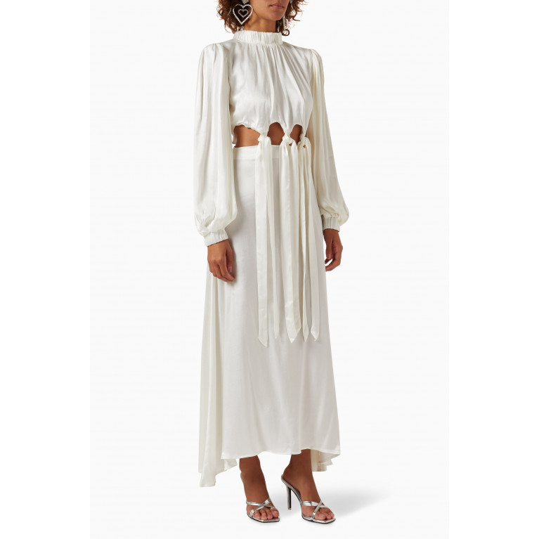 Elliatt - Kirrily Dress in Viscose Satin White