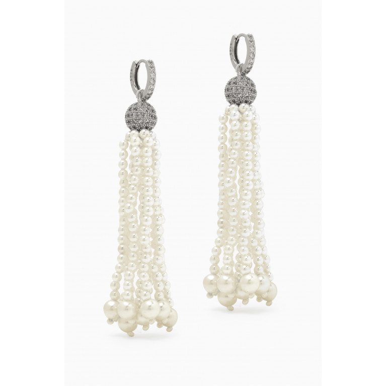 The Jewels Jar - Selina Pearl Tassel Earrings in Sterling Silver