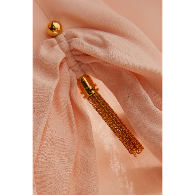 Elisabetta Franchi - Collared Crop Shirt in Viscose Georgette Pink