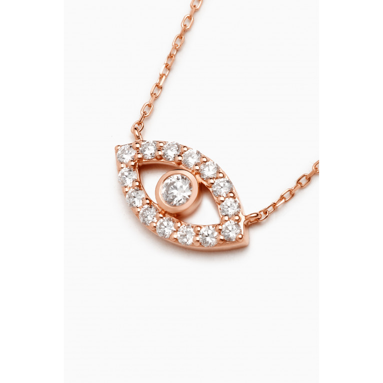 Fergus James - Evil Eye Diamond Pendant Necklace in 18kt Rose Gold