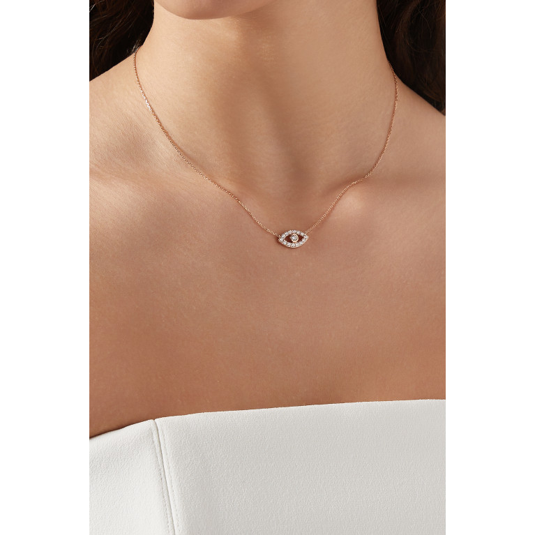Fergus James - Evil Eye Diamond Pendant Necklace in 18kt Rose Gold