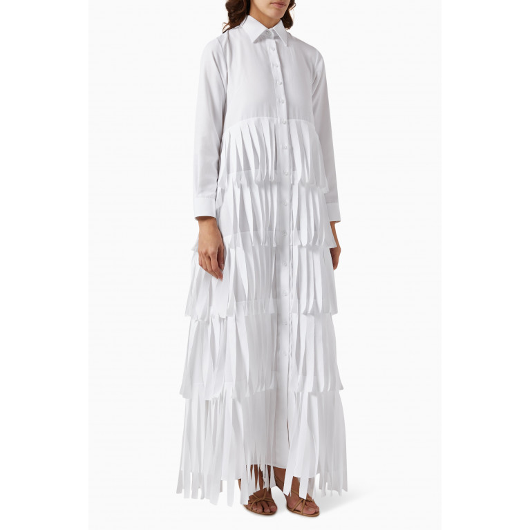 DANEH - Shredded Shirt Dress in Cotton Blend