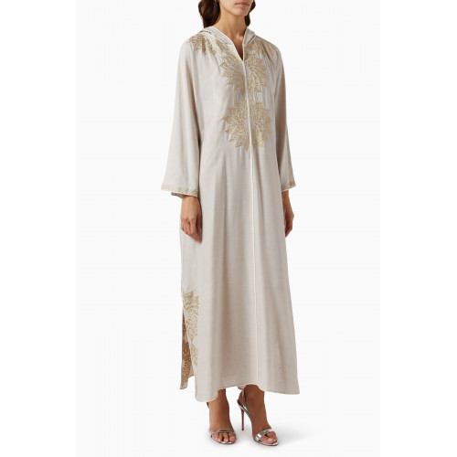 MAISOON - Embroidered Hooded Kaftan in Linen