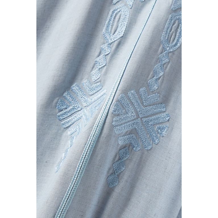 MAISOON - Embroidered Hooded Kaftan in Linen