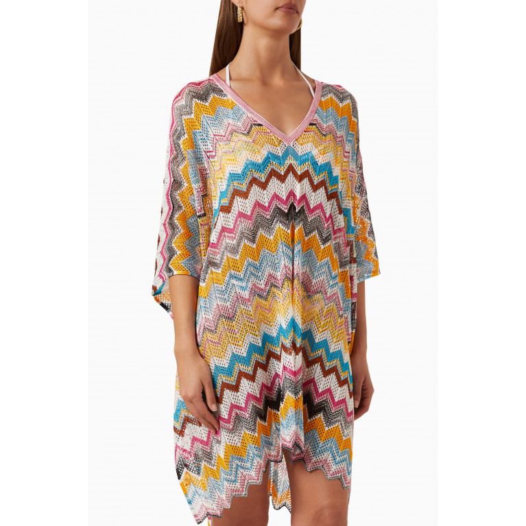 Missoni - Zig-zag Patterned Mini Cover-up in Viscose-knit