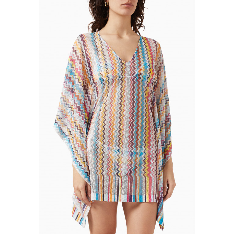 Missoni - Zigzag Cover-up Beach Dress in Knit Multicolour