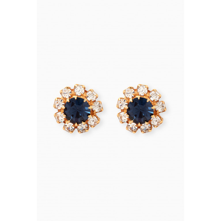 Susan Caplan - Rediscovered 1980s Faux Sapphire Earrings