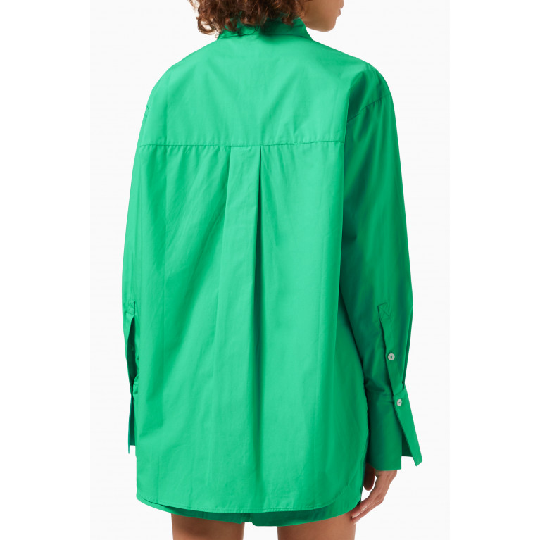 Shona Joy - Kohala Oversized Shirt in GOTS Certified Organic Cotton Green