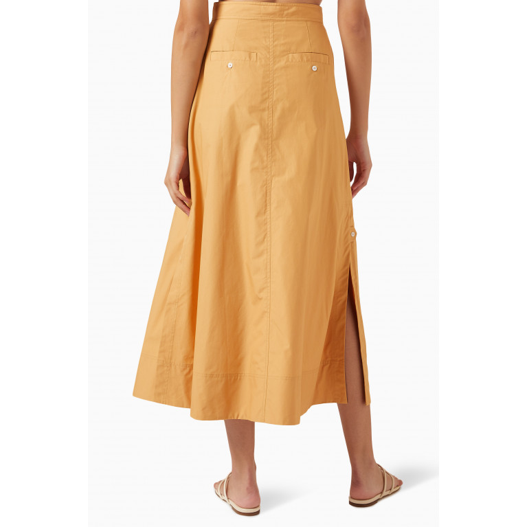 Shona Joy - Kohala Pleat Midi Skirt in GOTS Certified Organic Cotton