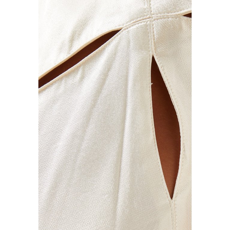 Shona Joy - Milo Cut-out Slit Midi Dress White