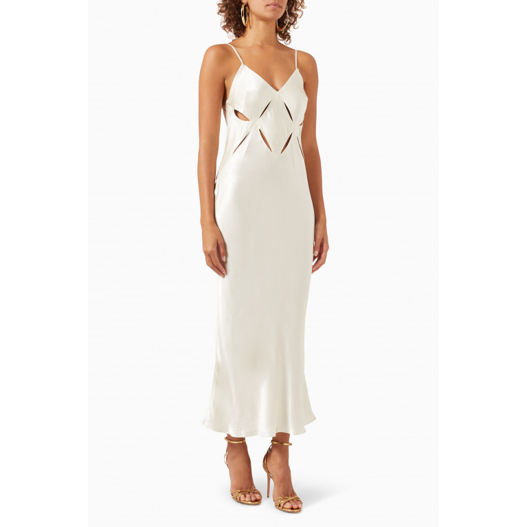 Shona Joy - Milo Cut-out Slit Midi Dress White