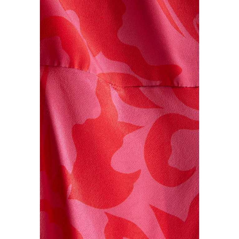 Shona Joy - Portea Keyhole Lace-front Midi Dress in Silk