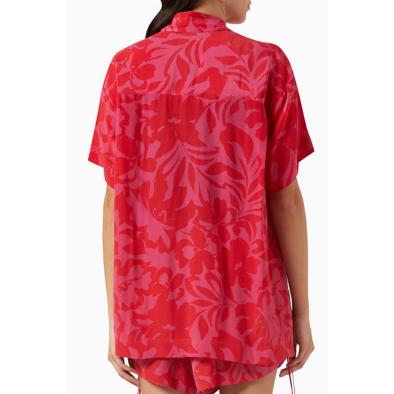 Shona Joy - Portea Short-sleeve Relaxed Shirt in Silk