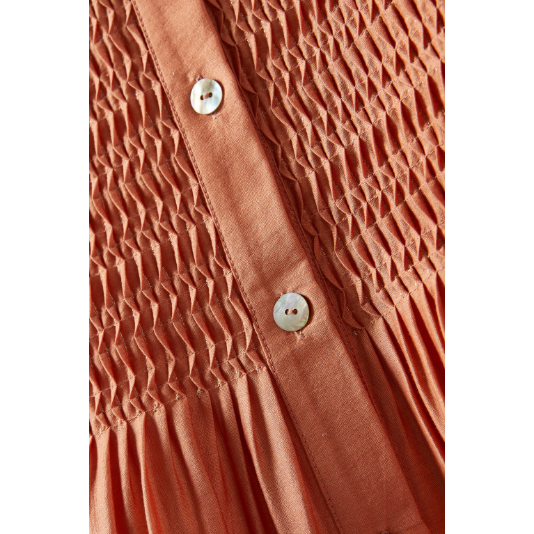 SWGT - Textured Button Down Dress in Chanderi Silk