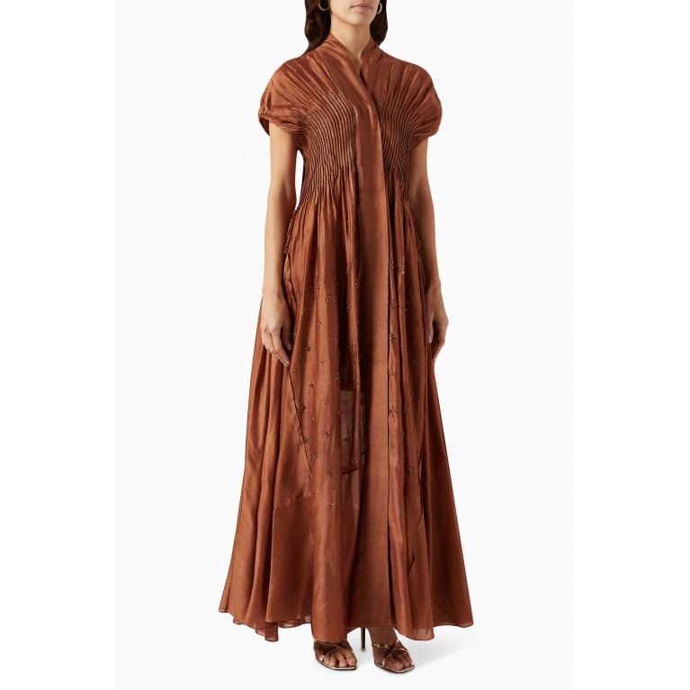 SWGT - Flared Dress in Silk Chanderi