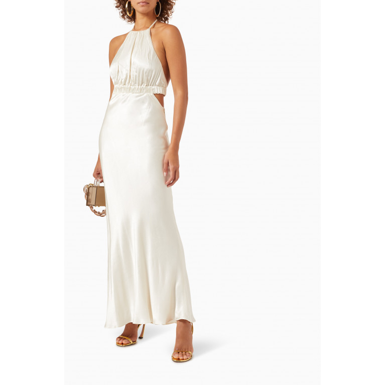 Shona Joy - Milo Ruched Open-back Halter Dress in LENZING™ EcoVero™ Blend