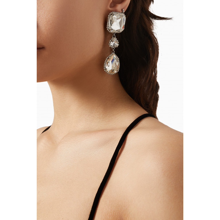 Alessandra Rich - Multi-shaped Crystal Drop Earrings in Metal