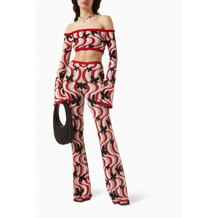 Alessandra Rich - Printed Crop Top in Jacquard