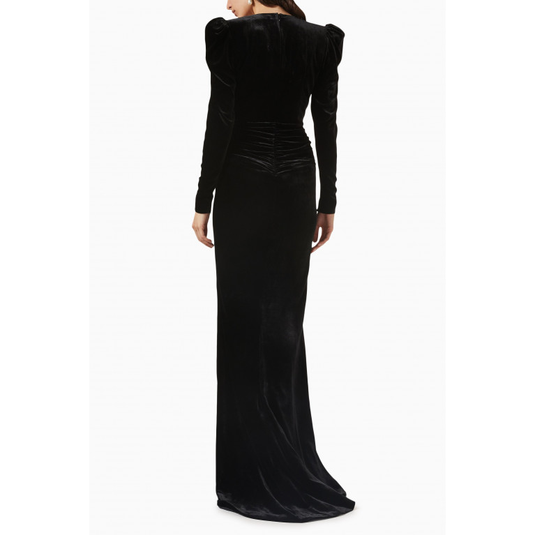 Alessandra Rich - Crystal Buckle Gown in Velvet