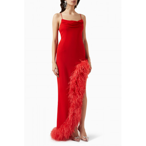 Alessandra Rich - Feather Dress in Georgette