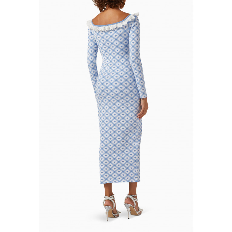 Alessandra Rich - Checked Jacquard Midi Dress in Knit