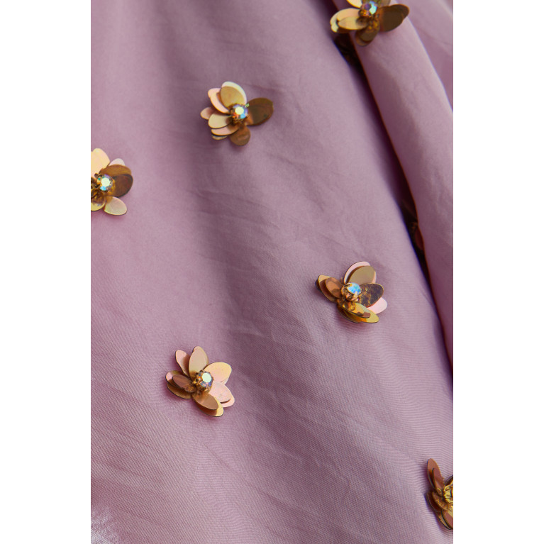 Twinkle Hanspal - Peony Draped Maxi Dress in Silk Purple