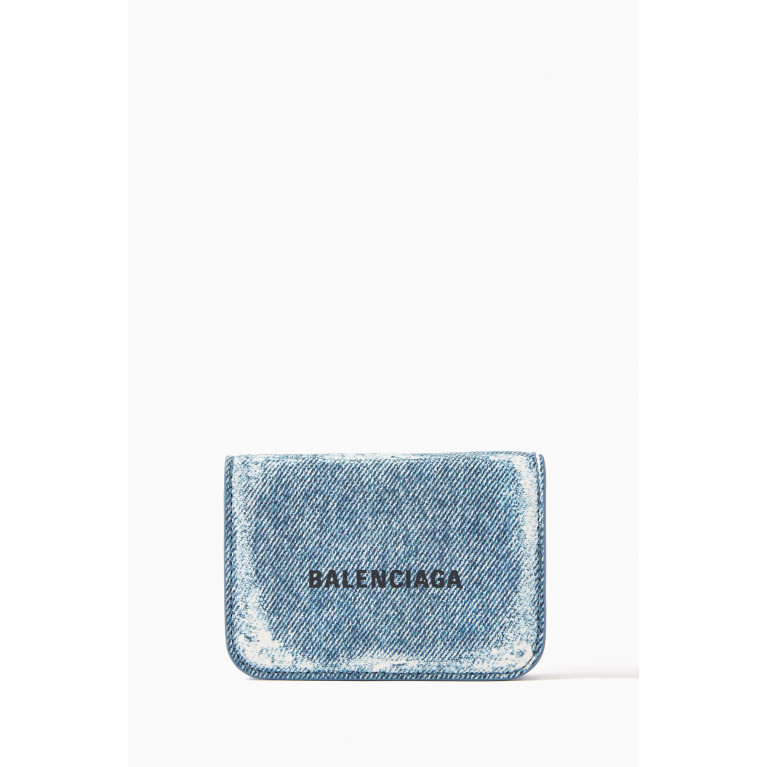 Balenciaga - Cash Mini Wallet in Denim-printed Nappa Lambskin