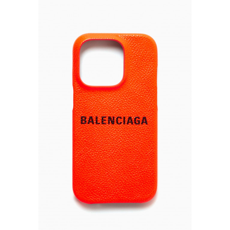 Balenciaga - Cash iPone 14 Pro Case in Grained Calfskin