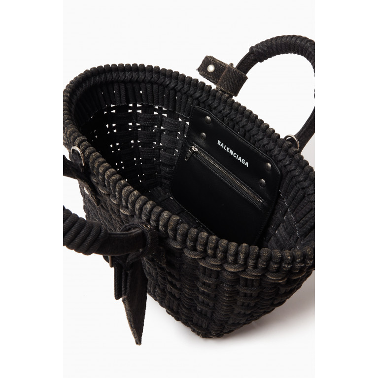 Balenciaga - Bistro XS Basket with Strap in Washed Denim