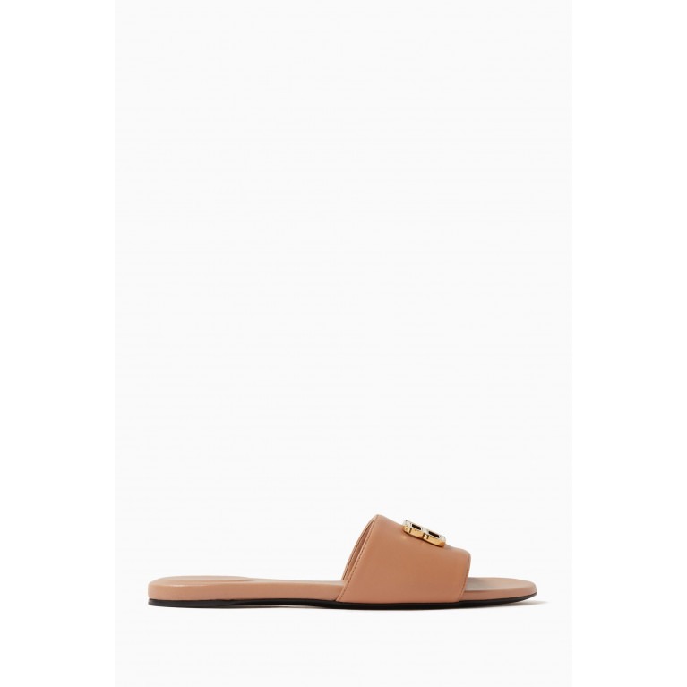 Balenciaga - Groupie BB Flat Sandals in Calfskin Leather