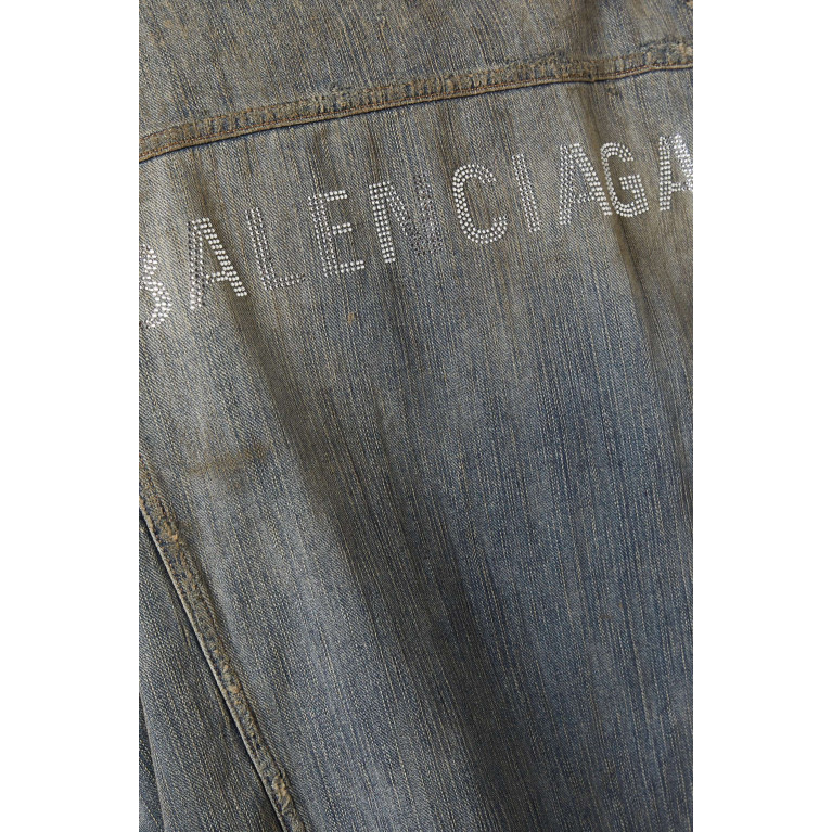 Balenciaga - Oversized Destroyed Strass Jacket in Italian Ring Denim
