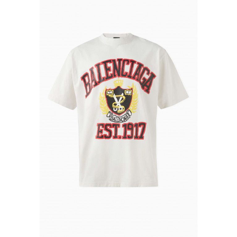 Balenciaga - DIY College Logo-print T-shirt in Vintage Cotton-jersey