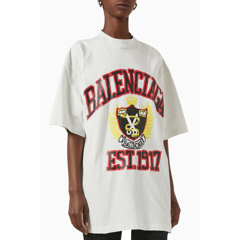 Balenciaga - DIY College Logo-print T-shirt in Vintage Cotton-jersey