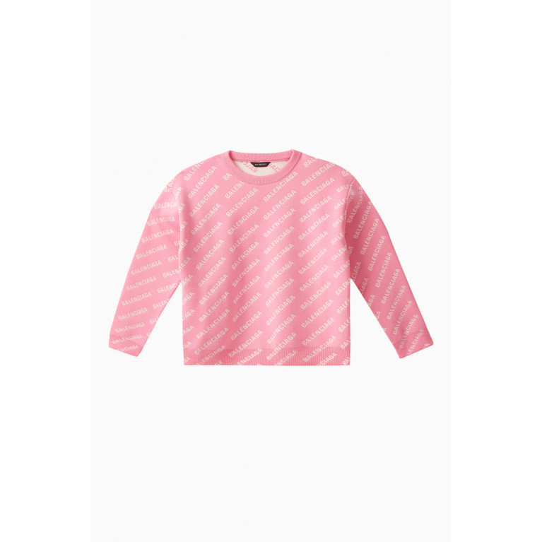 Balenciaga - Logo Print Sweater in Cotton Blend
