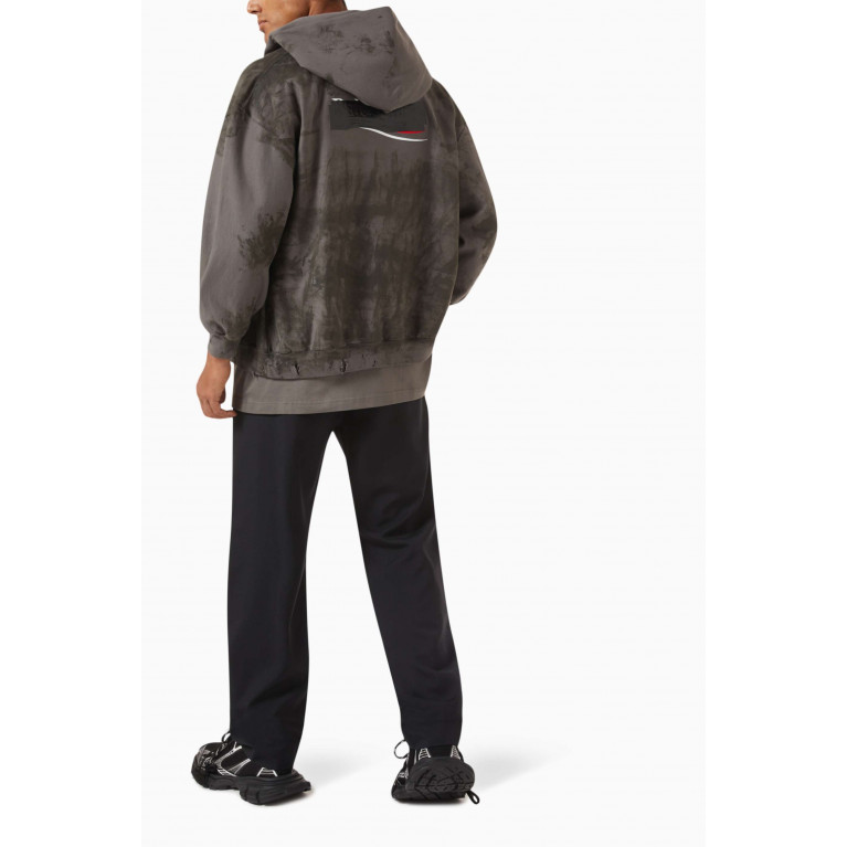Balenciaga - Gaffer Small Fit Zip-up Hoodie in Heavily Destroyed Medium Fleece