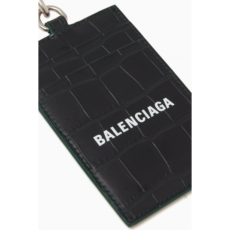 Balenciaga - Cash Card & Badge Holder in Croc-embossed Leather