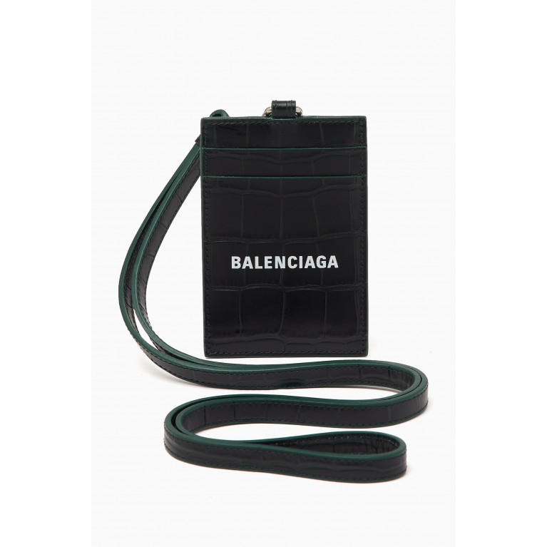 Balenciaga - Cash Card & Badge Holder in Croc-embossed Leather