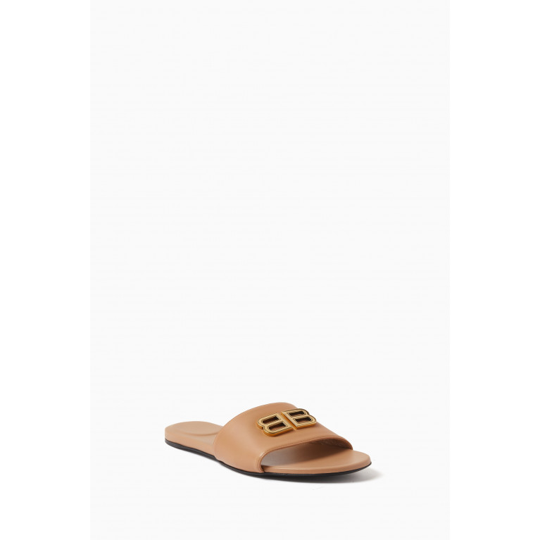 Balenciaga - Groupie BB Flat Sandals in Leather