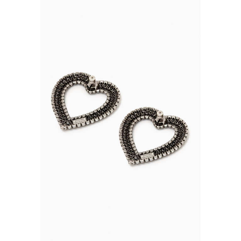 Balenciaga - Heart 2.0 Earrings with Rhinestone in Brass & Resin